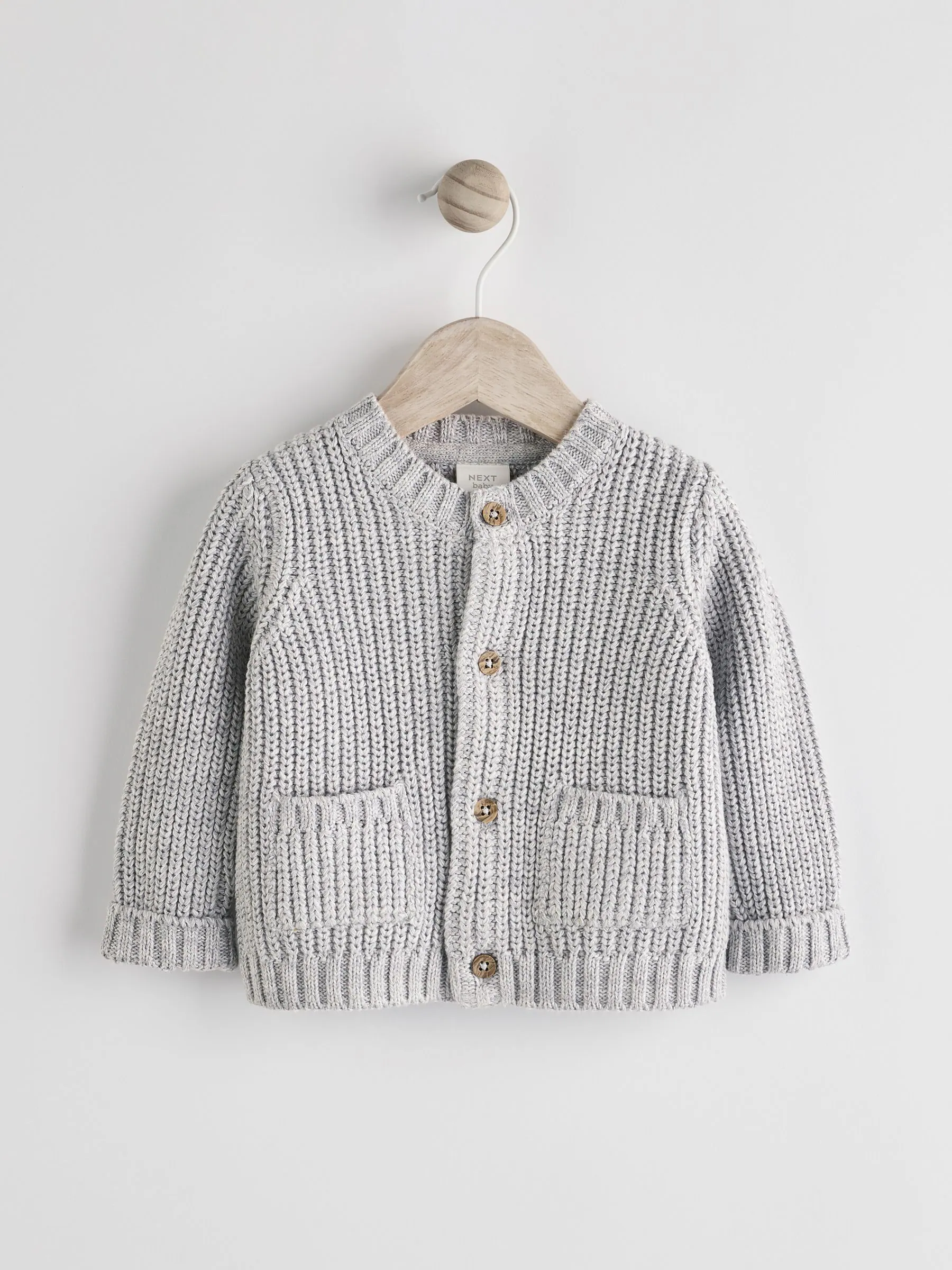 Grijs Geboren in 2025 - Gebreid Babyvest van 100% katoen