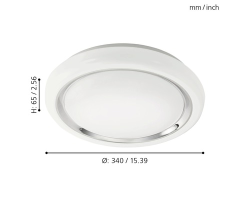 LED plafondlamp 23W 2500 lm 3000 K Ø 34 cm Capasso wit/chroom