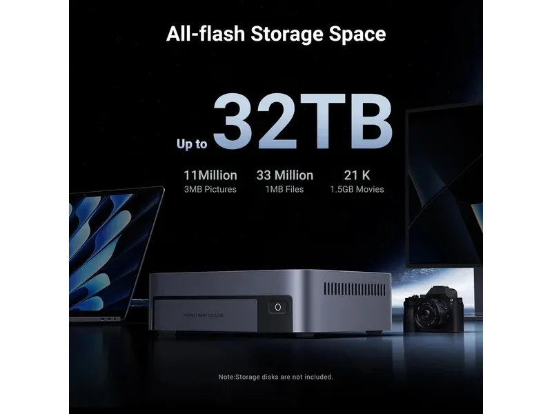 Ugreen NASync DXP480T Plus, NAS, Kompakt, Intel® Core™ i5, i5-1235U, 8 GB, DDR5