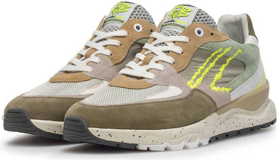 FLORIS VAN BOMMEL Lage Sneakers Heren Sfm-10243 De Treener Maat: 40 Materiaal: Suède Kleur: Groen