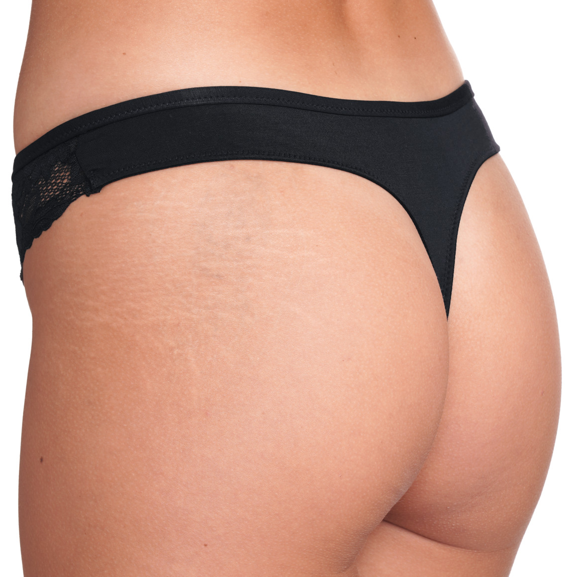 Gina Benotti 2 Damen Strings mit Spitzeneinsatz hellblau / dunkelblau