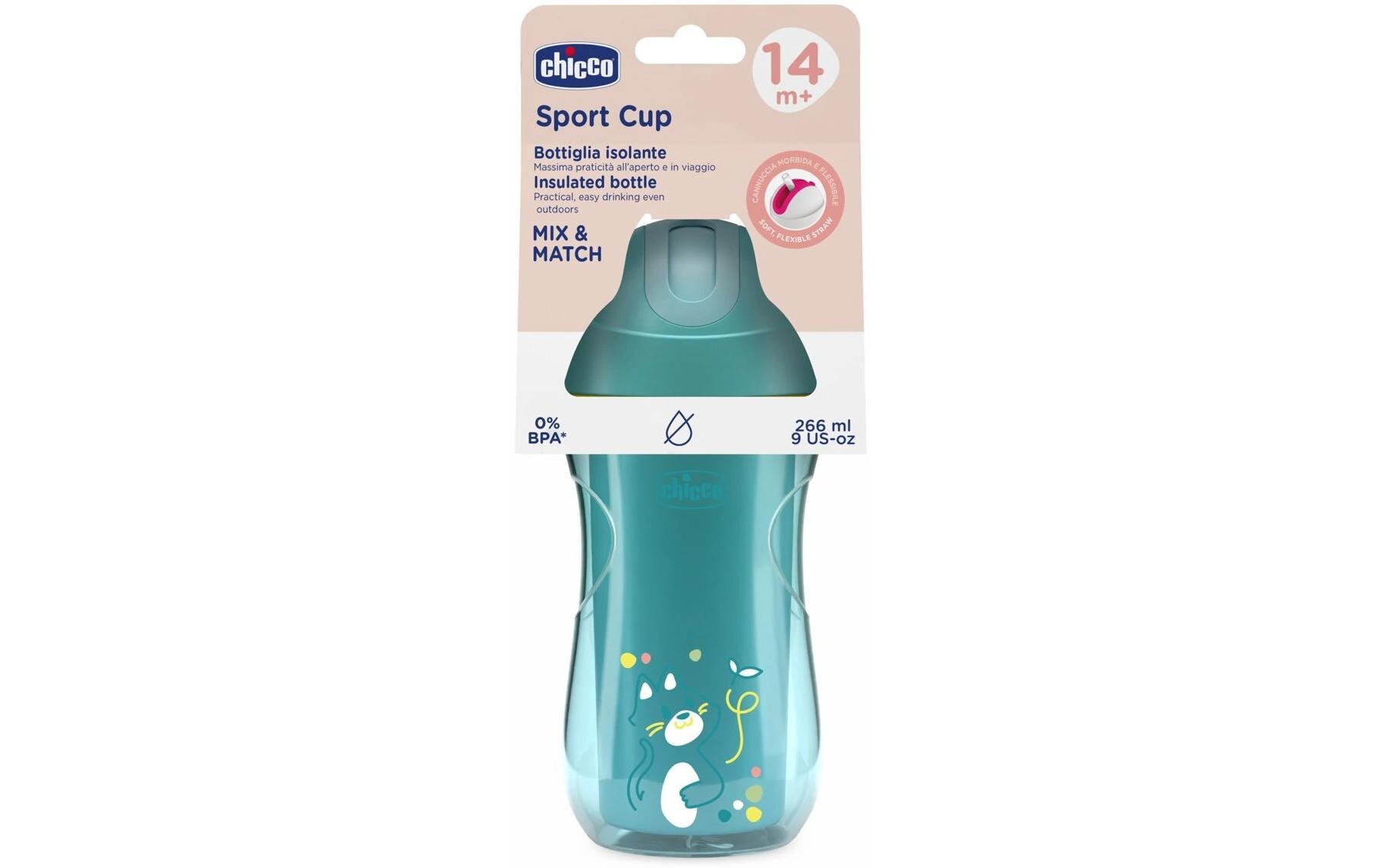 Kindertrinkbecher Sport Cup Blau, 14m+Babytrinkflasche