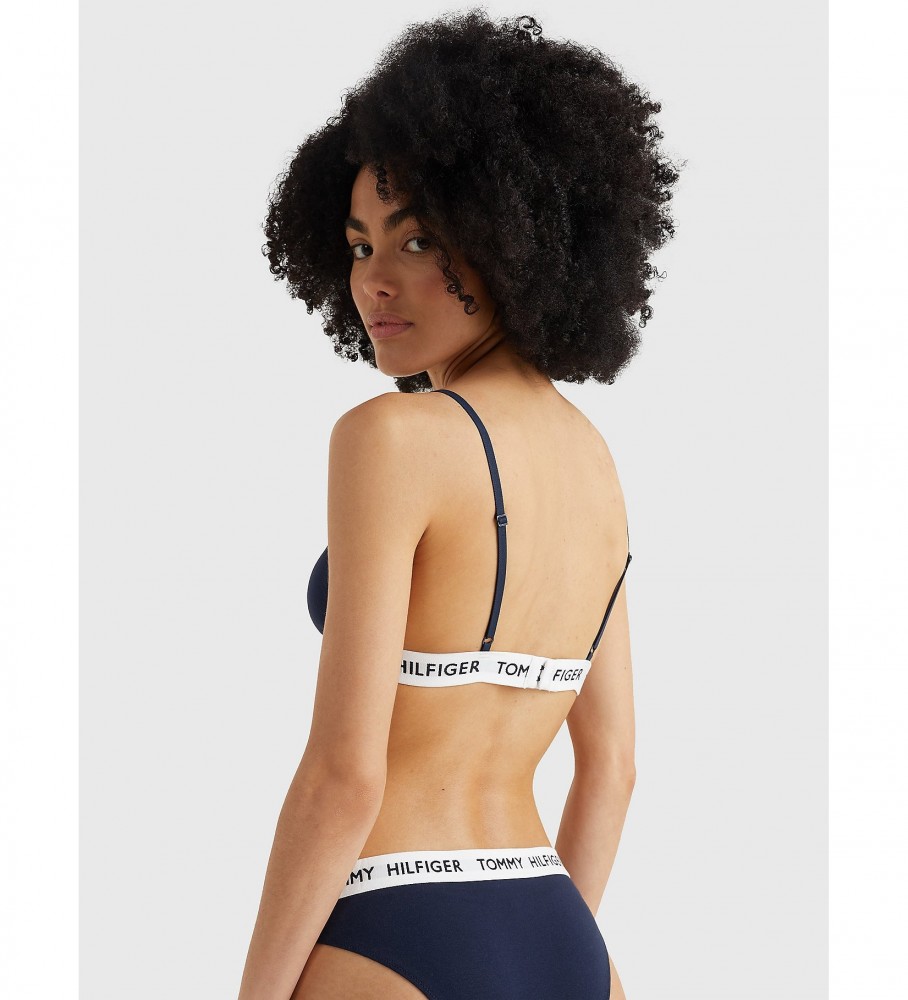 Sutiã acolchoado Tommy Hilfiger, algodão azul-marinho