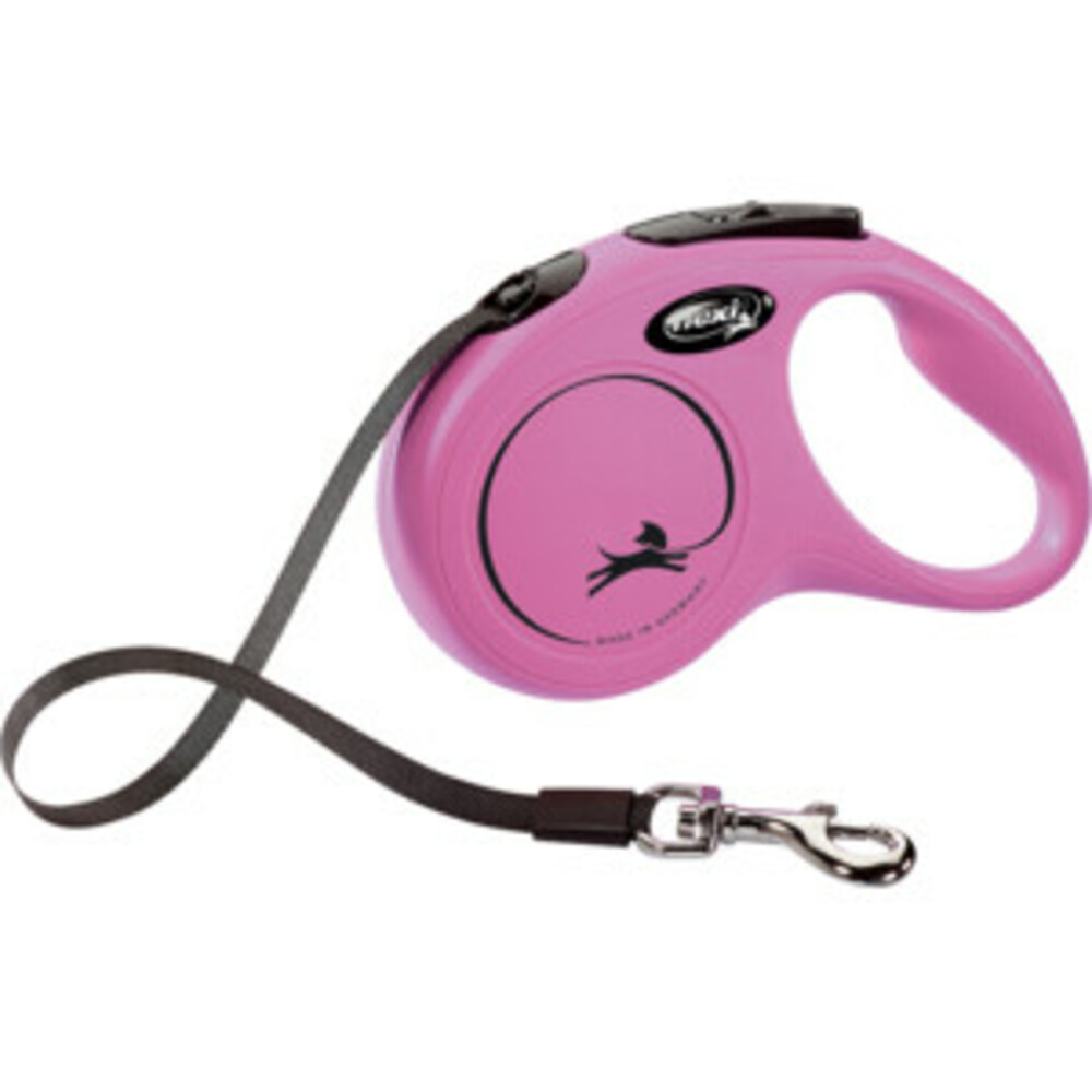 Flexi Rollijn Classic Tape 5 mtr tot 15 kg Roze