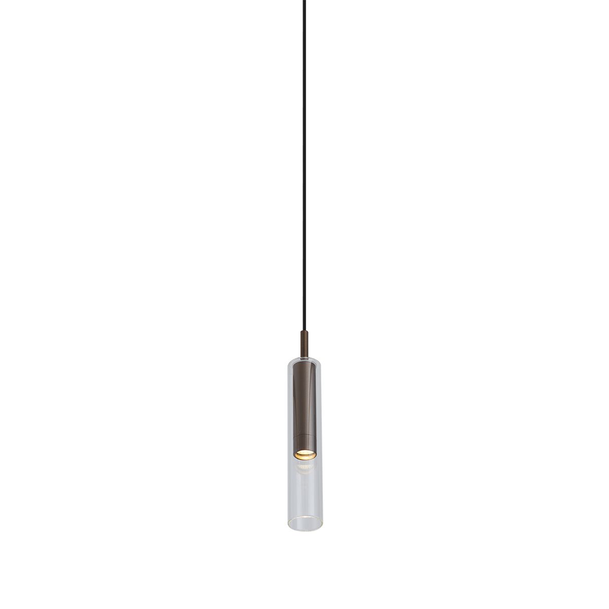Moderne spot donker brons met helder glas voor railsysteem 1-fase - Slimline Loyce
