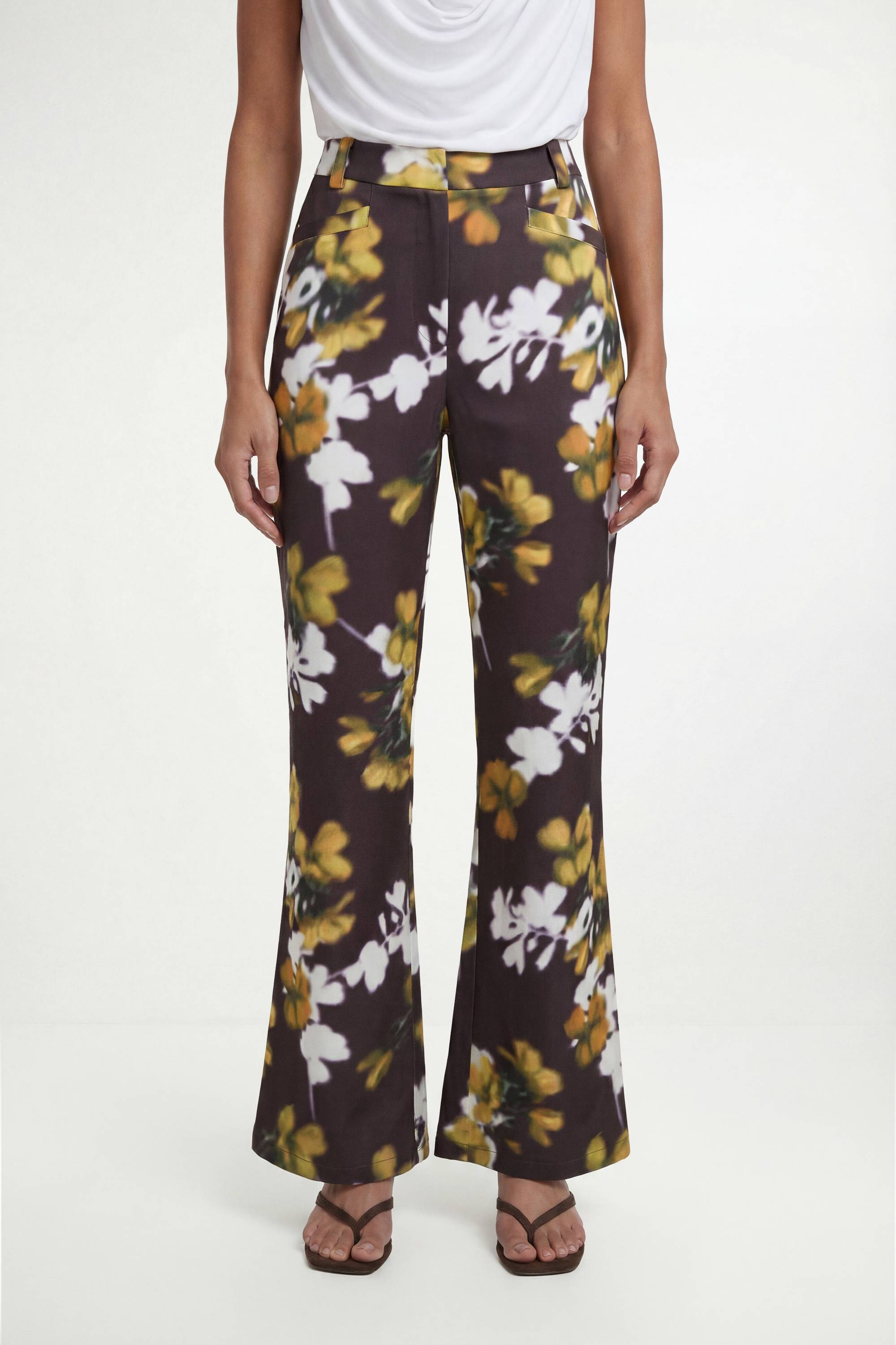 Wallis Ensemble Coordonné Pantalon Large Fleuri En Satin