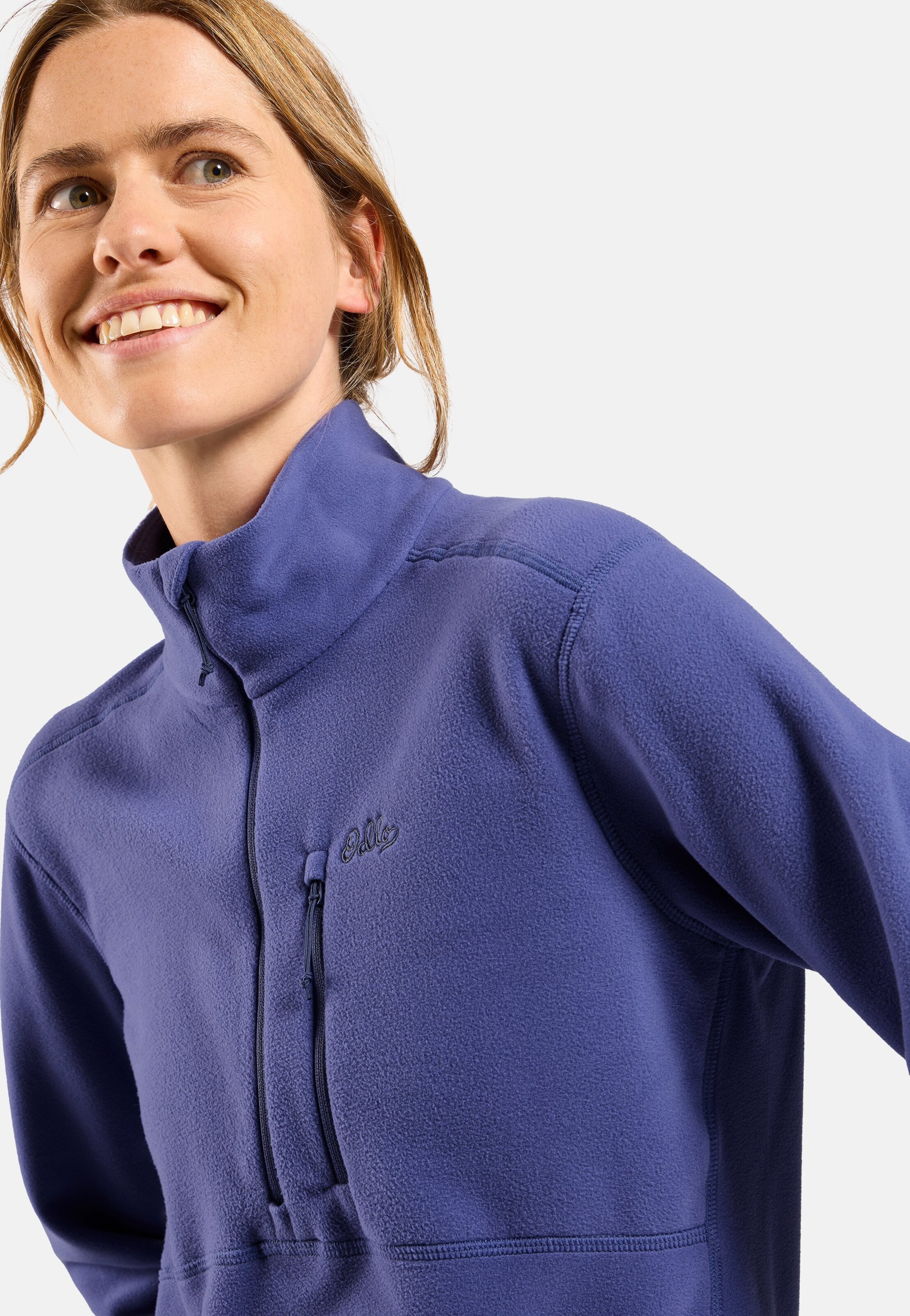 Klassischer Essentials Multisport Mid Layer aus Fleece mit Halbreissverschluss in Skipper Blue