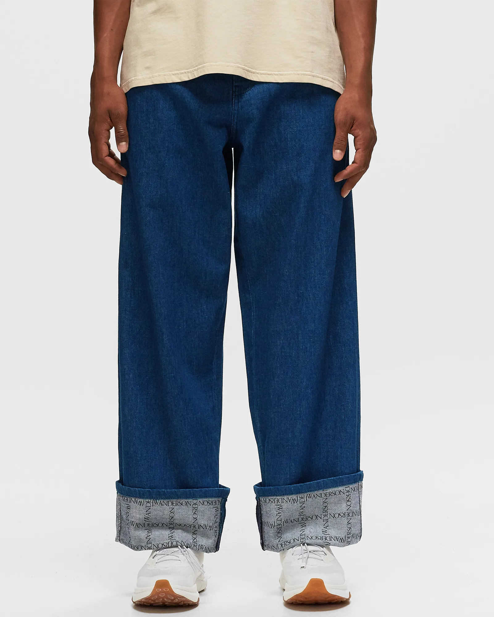 JW Anderson LOGO GRID TURN UP WORKWEAR JEANS