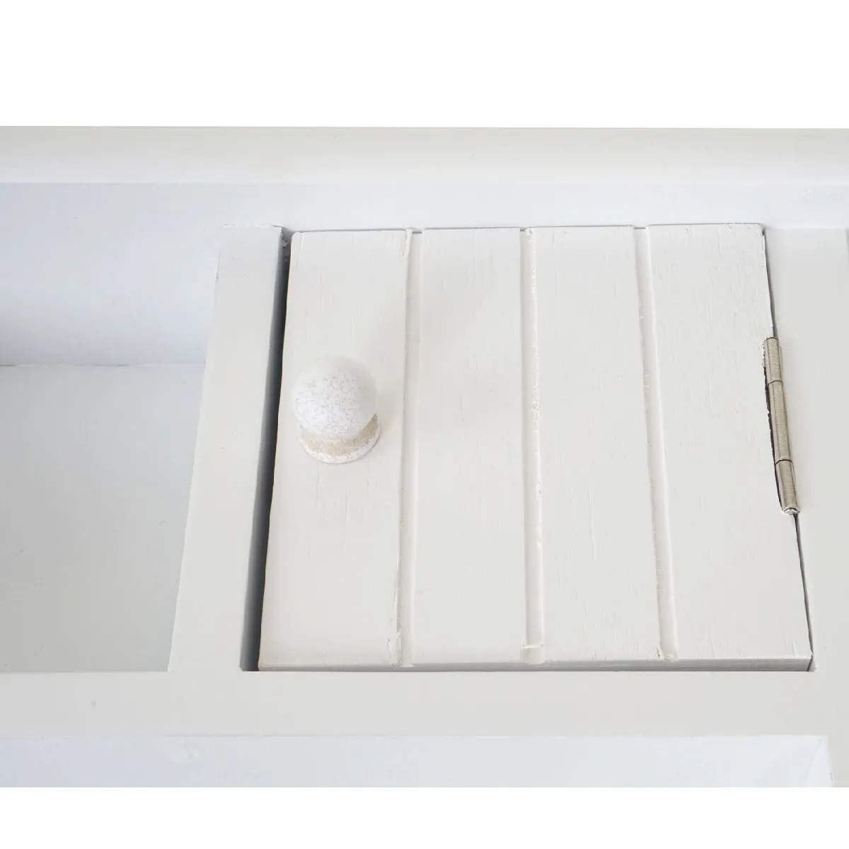Decoshop26 Porte-clés mural - Bois massif blanc
