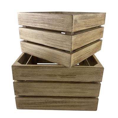 Set de 2 caisses déco gigognes en bois
