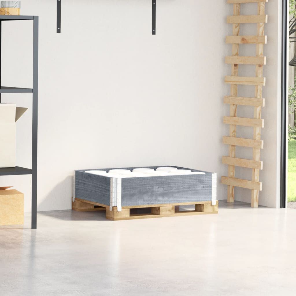 vidaXL Palletkraag 80x60 cm massief grenenhout grijs