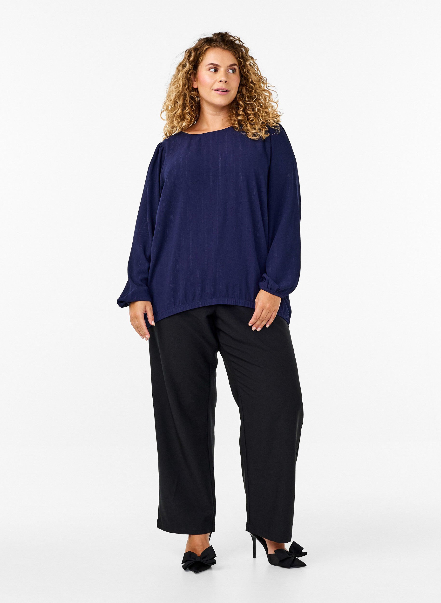 Bluse med sølv glimmer