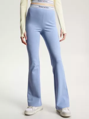 Calça legging flare de comprimento total com cós elástico e logo