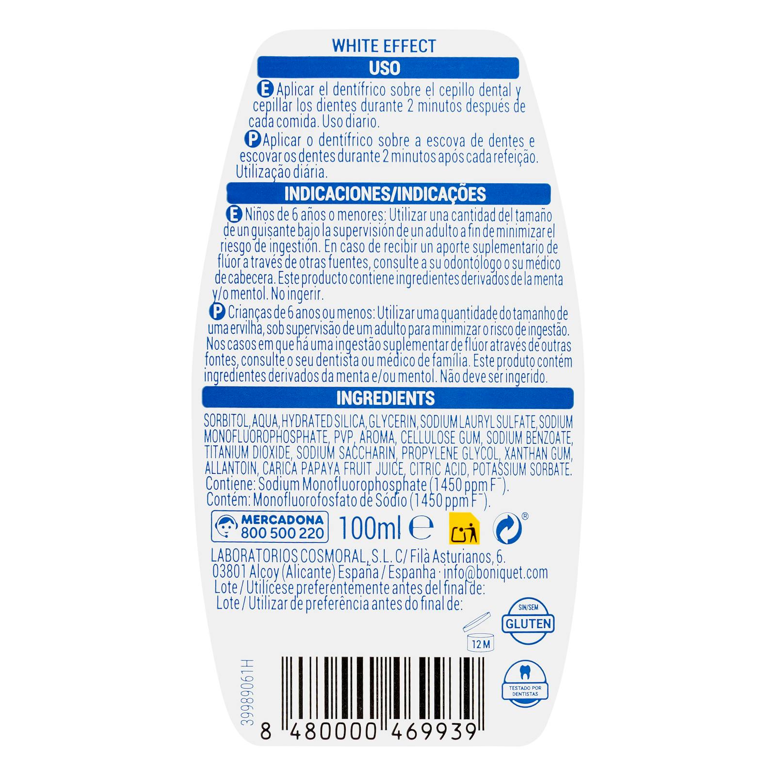 Dentifrice gel blanchissant 2 en 1 Deliplus White Effect