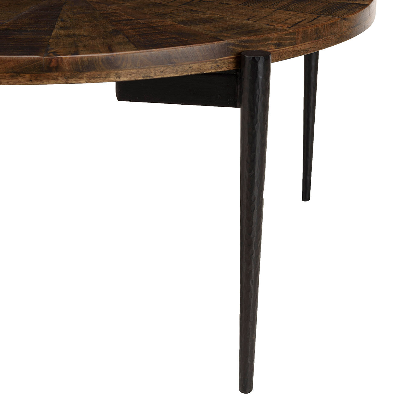 Macabane Table basse ronde bois recyclé pieds métal Kiara bois - 80x80x40 cm