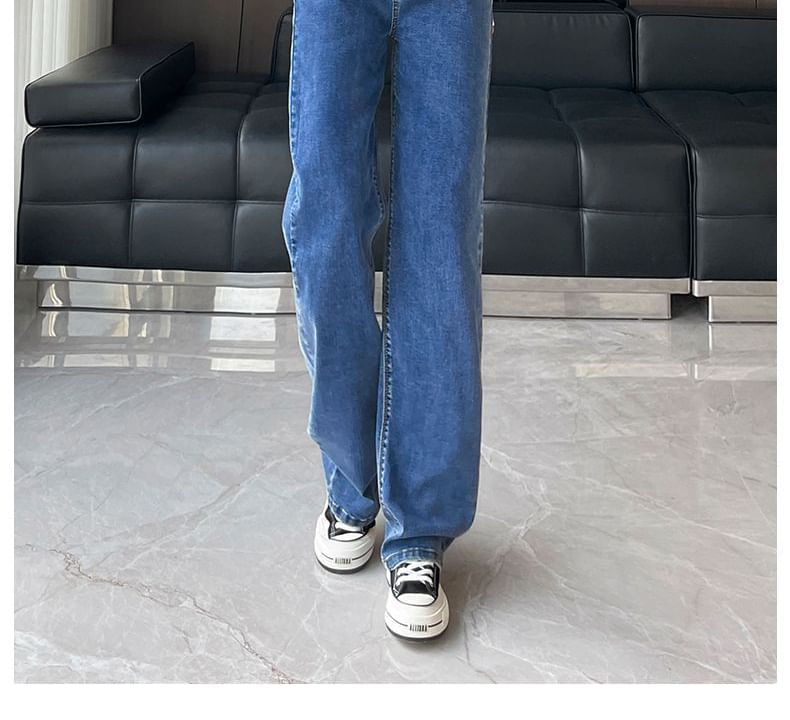 Denimot - High Waist Washed Wide Leg Jeans (diverse designs)
