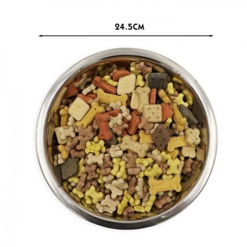 Comedouro e bebedouro para cães AIME em aço inoxidável cinza