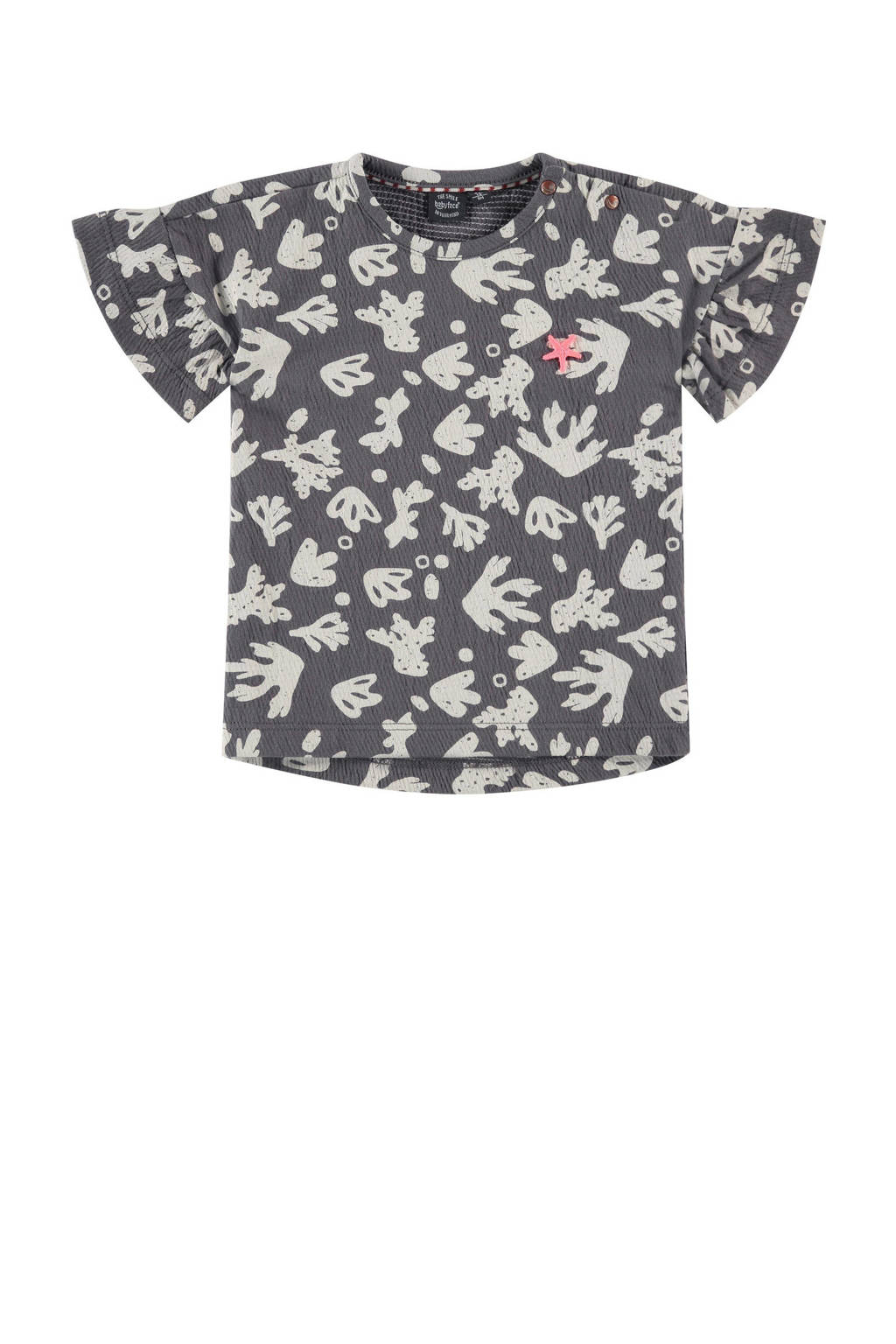 Babyface T-shirt met all over print grijs/wit