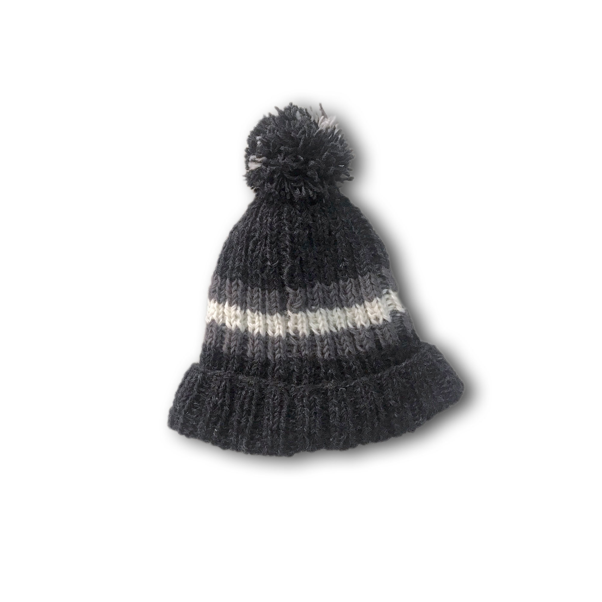 Handgestrickte Mütze mit Pompon, grau, weiß günstig bestellen