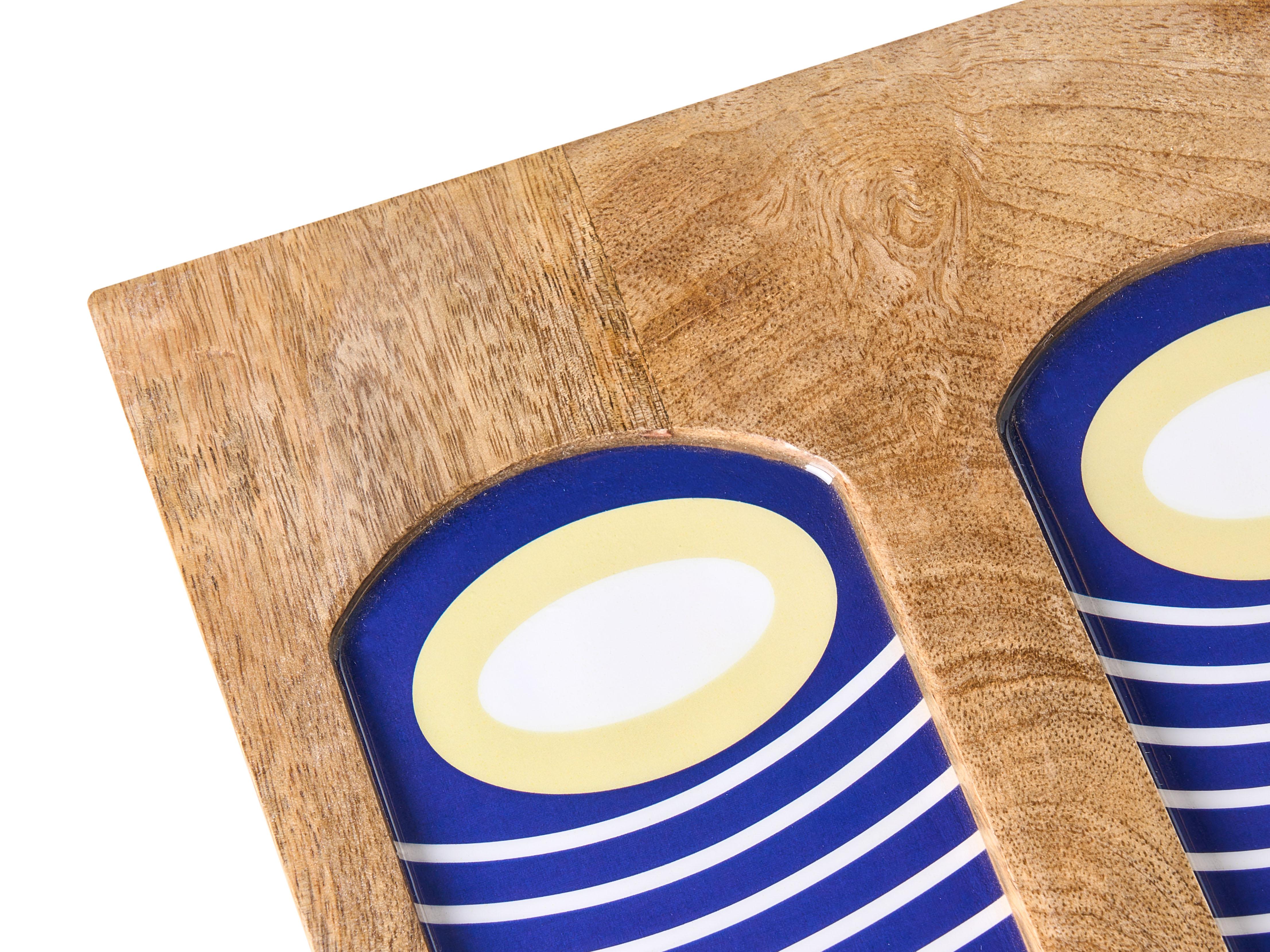 Wanddecoratie Gezicht JIMETA Mangohout 40 cm Blauw