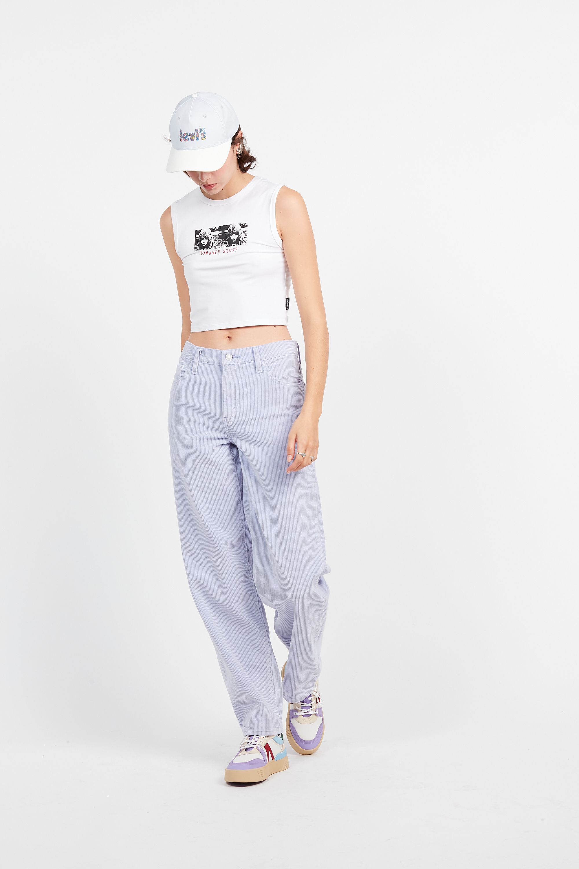 WASTED Top TANK  DAMAGED GOODS Blanc