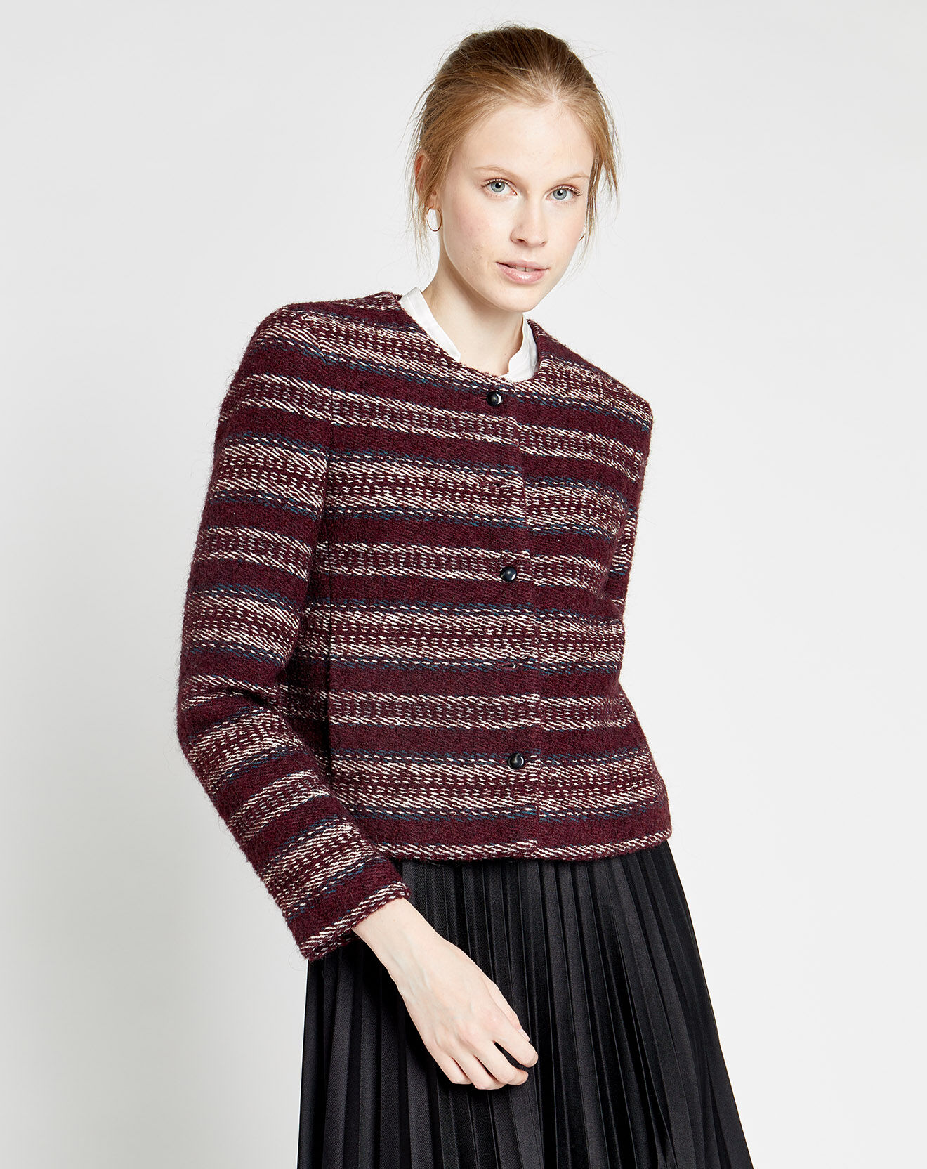 Caroll Veste Anne imprimée bordeaux