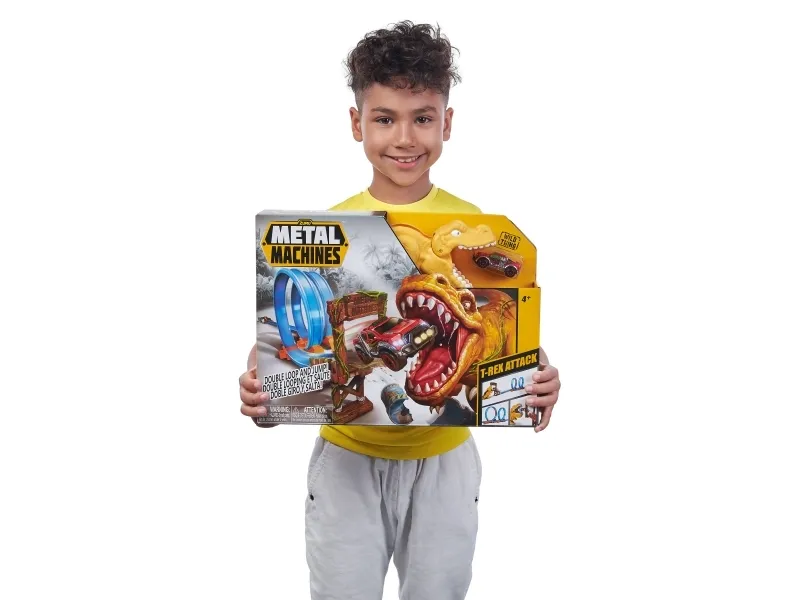 Metal Machines T-Rex Attack Building Trackset with Mini Racing Car