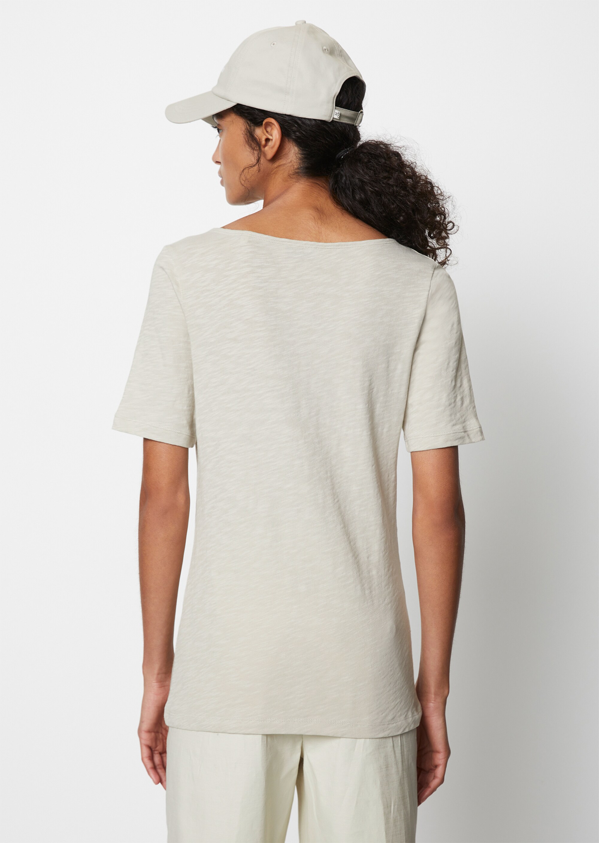 U-Boot-T-Shirt regularaus softem Slub-Jersey