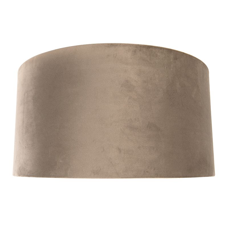 Velours lampenkap taupe 50/50/25 met gouden binnenkant