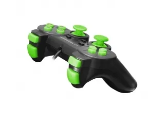 Esperanza TROOPER - Gamepad - kabling - sort, grøn - for PC, Sony PlayStation 3