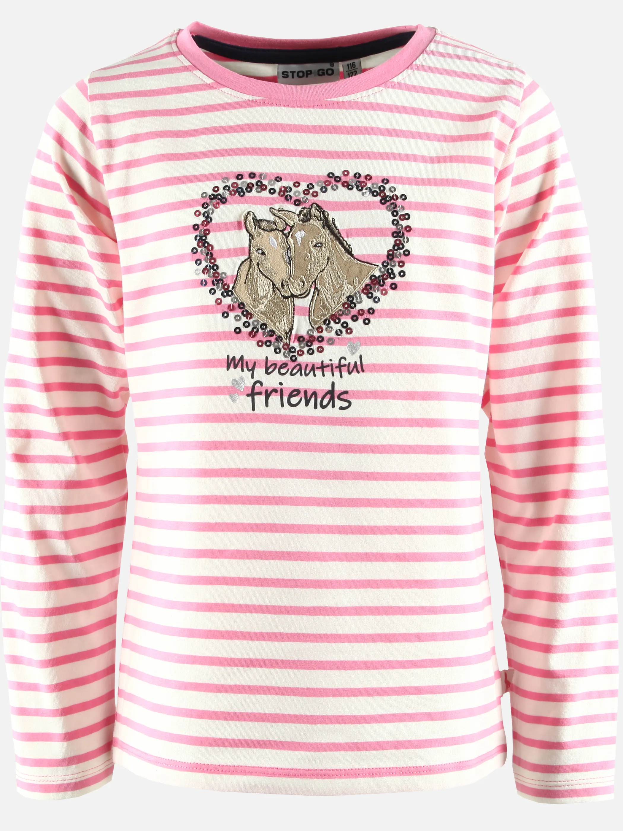 Mädchen Langarmshirt mit Pferdeapplikation