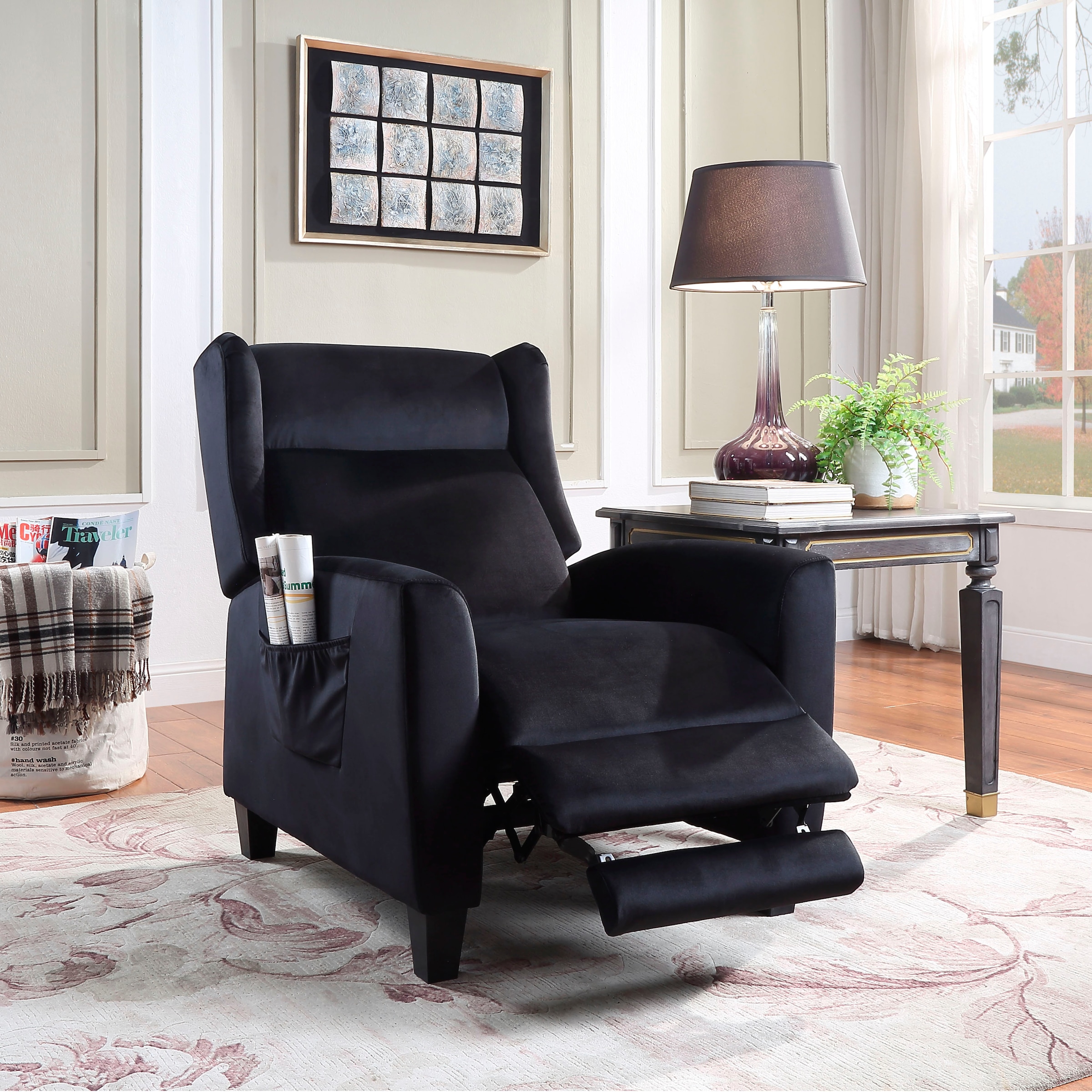 ATLANTIC home collection TV-Sessel »Timon« klassischer Ohrensessel mit Relaxfunktion und praktischer Seitentasche