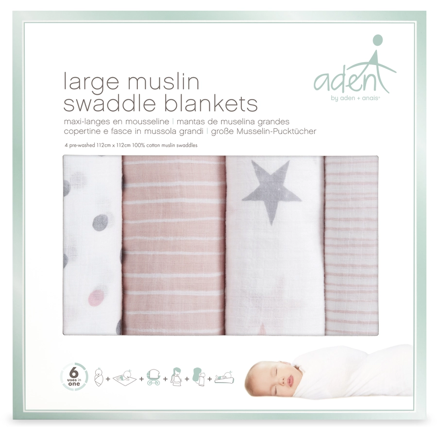 aden® Pucktücher doll rosa 4er Pack