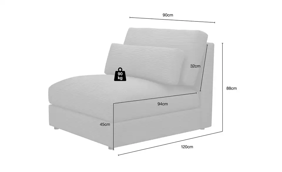 Element Branna Rosé Cordstoff 1-Sitzer