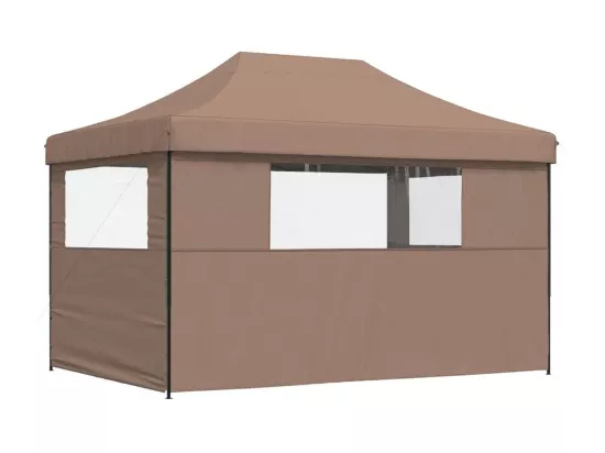 Tente de réception pliable escamotable avec 3 parois latérales
