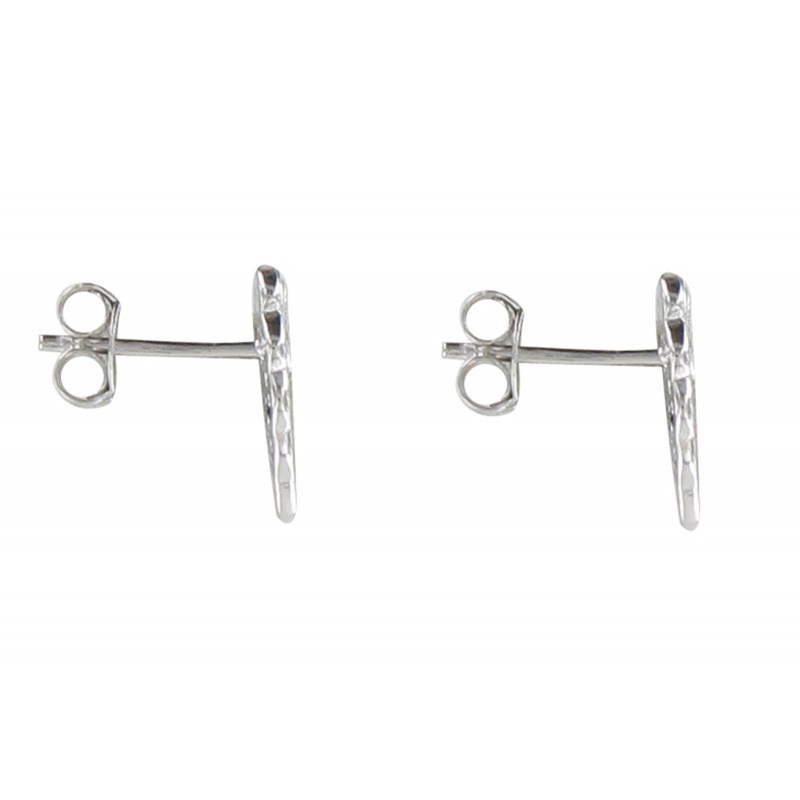 Boucles d'Oreilles Argent Rhodié Aile d'Ange et Strass