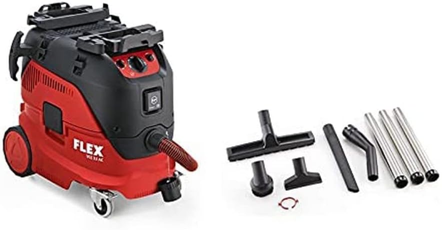 Flex Sicherheitssauger VCE 33 M AC-Set 230/CEE (Sauger mit automatischer Filterabreinigung) 465.682, Rot Schwarz