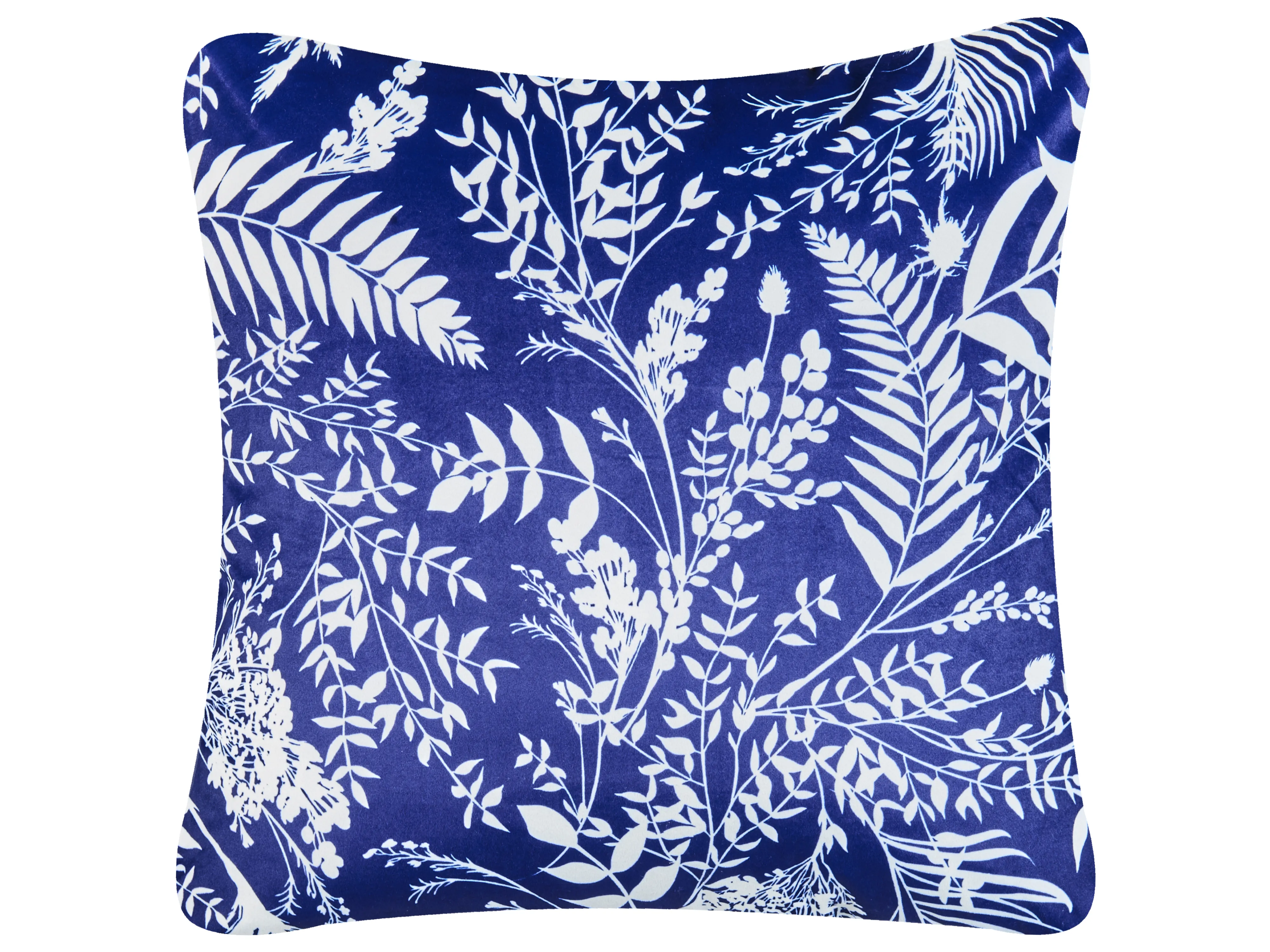 Set van 2 tuinkussens GLIMMER bladpatroon 45 x 45 cm Blauw