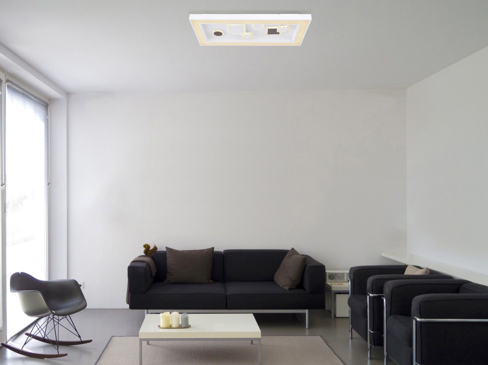 LED-Deckenleuchte - weiß-kaffee - 60 cm
