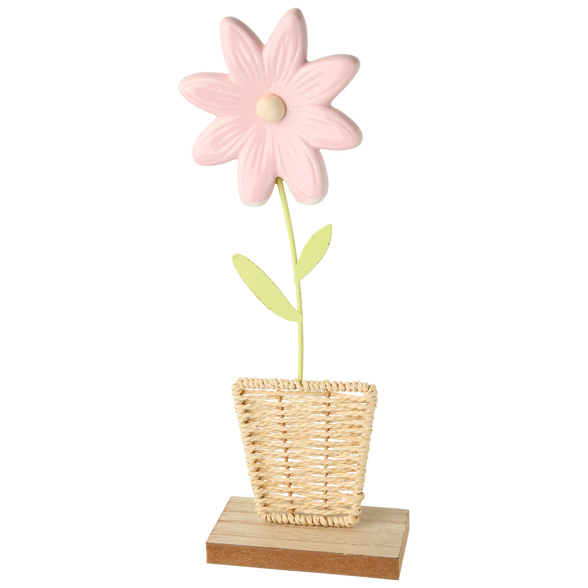 My Home Deko-Aufsteller Blume mit Keramikblüte rosa