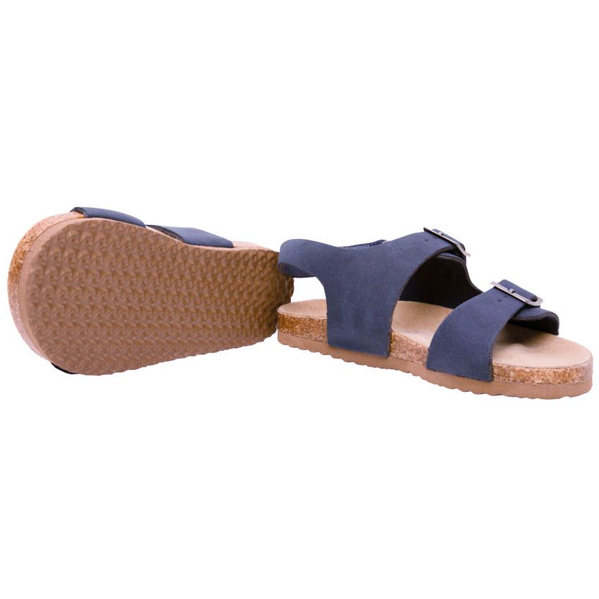 Sandales à double boucles avec lanière à scratch pour garçon - Bleu marine