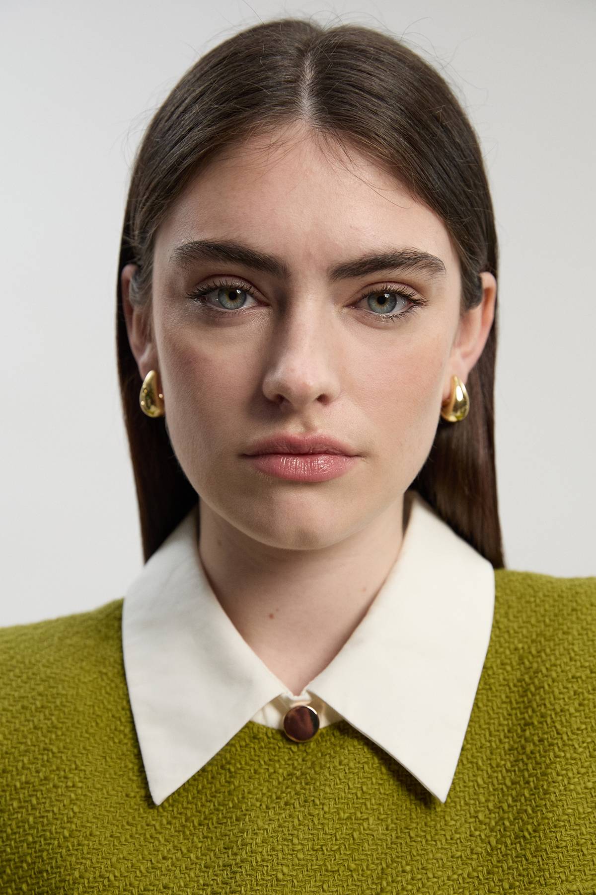 KarenMillen Robe Mini Ajustée Plissée en Tweed Texturé à Col Contrastant