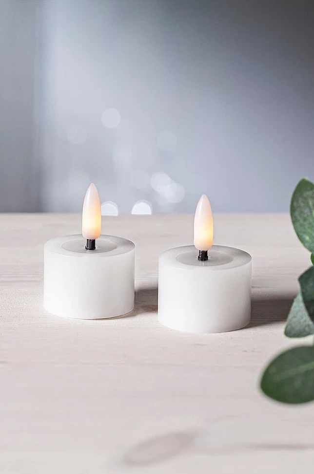 FLOW batteridrevet telys ø 4 cm 2-pakke