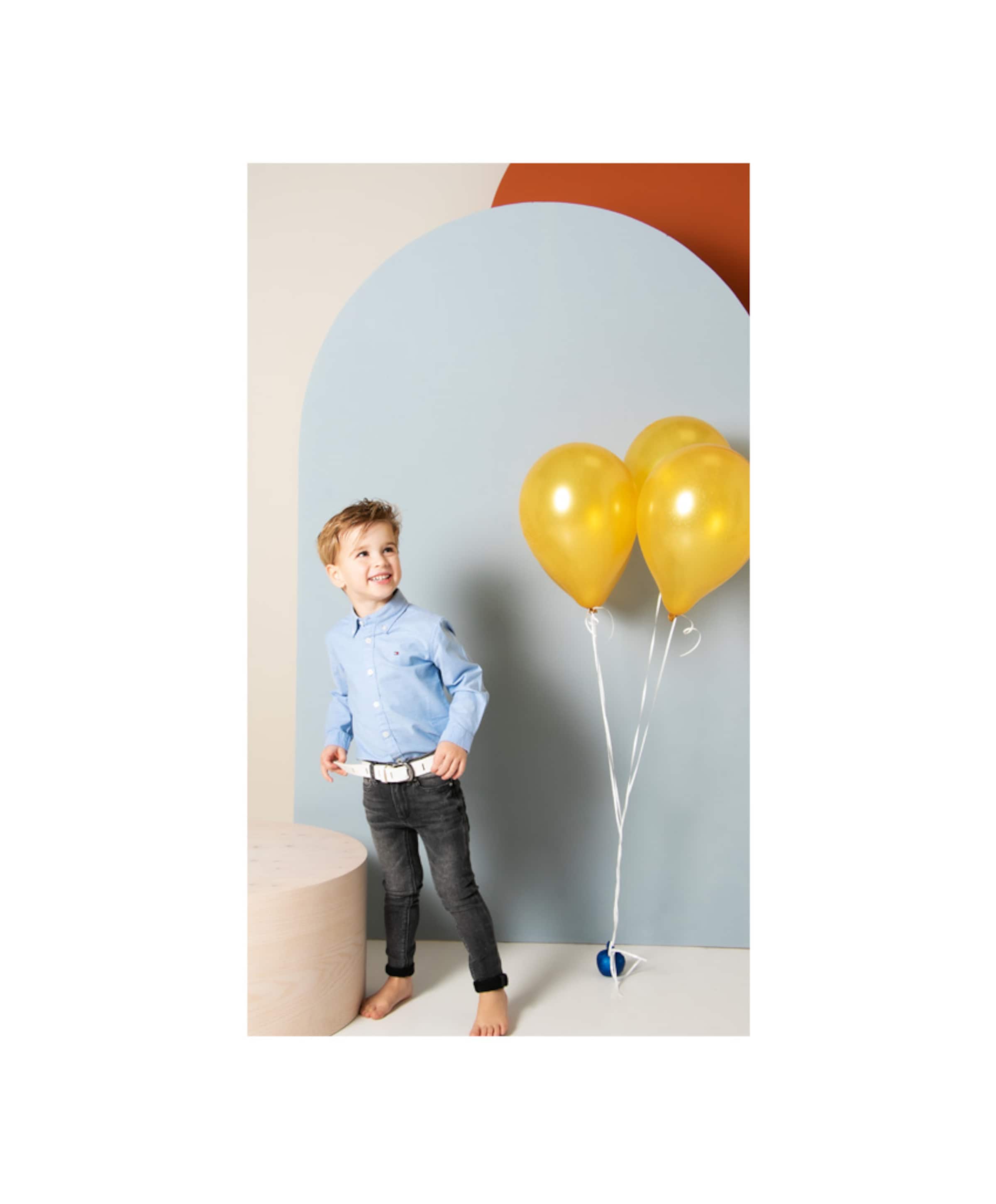 Tommy Hilfiger Jongens overhemd lange mouw blauw
