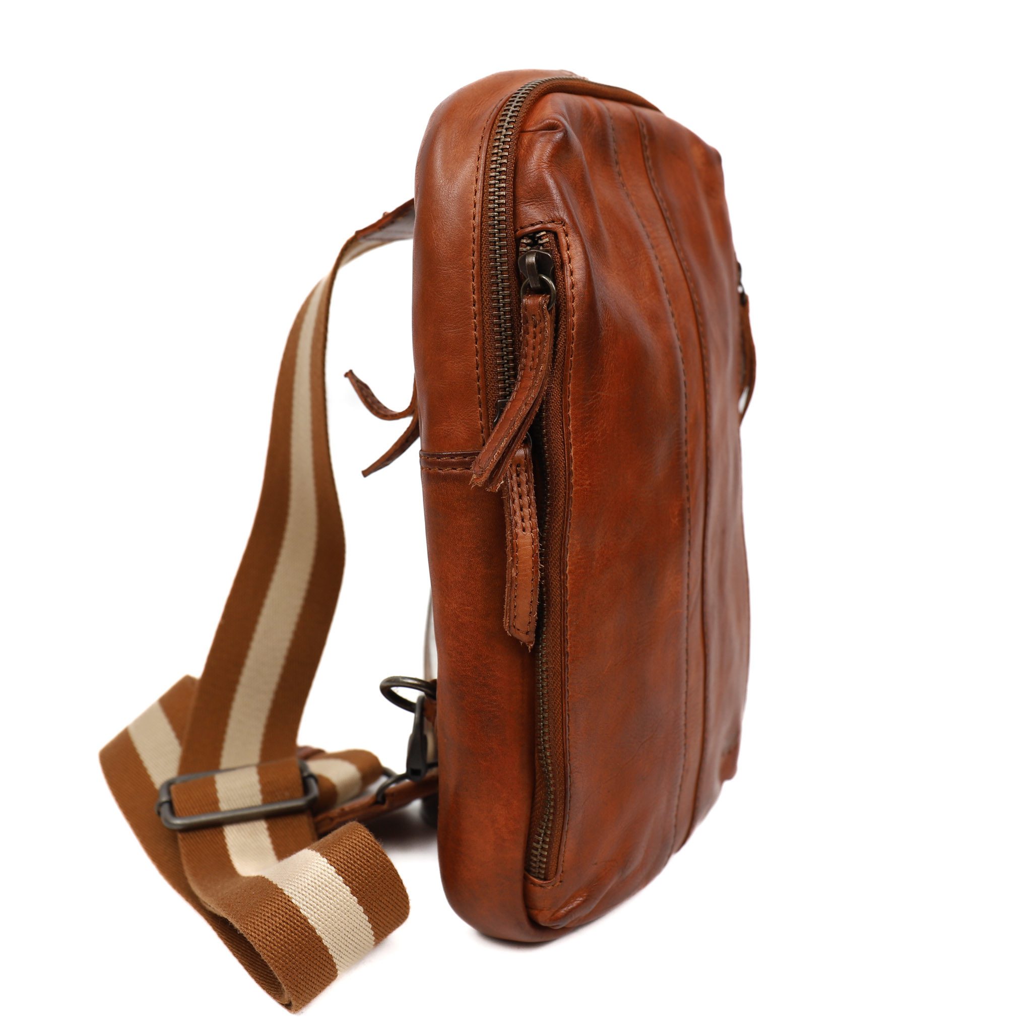 Bear Design Cow Lavato Crossbody Tas Louis Cognac CL42806