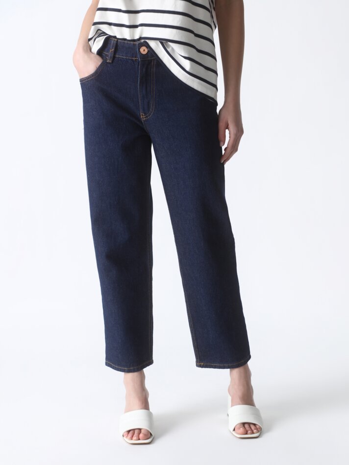Calça jeans reta - Azul marinho
