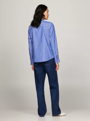 Camisa de beisebol com listras e modelagem regular