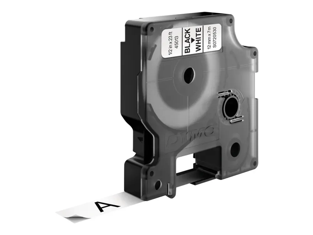 Labeltape DYMO® D1 sort på klar 12mm x 7m