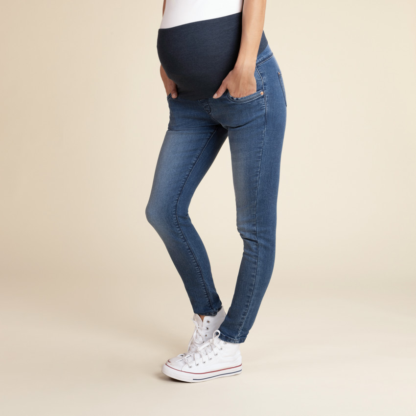 Jean de grossesse coupe slim avec bandeau haut