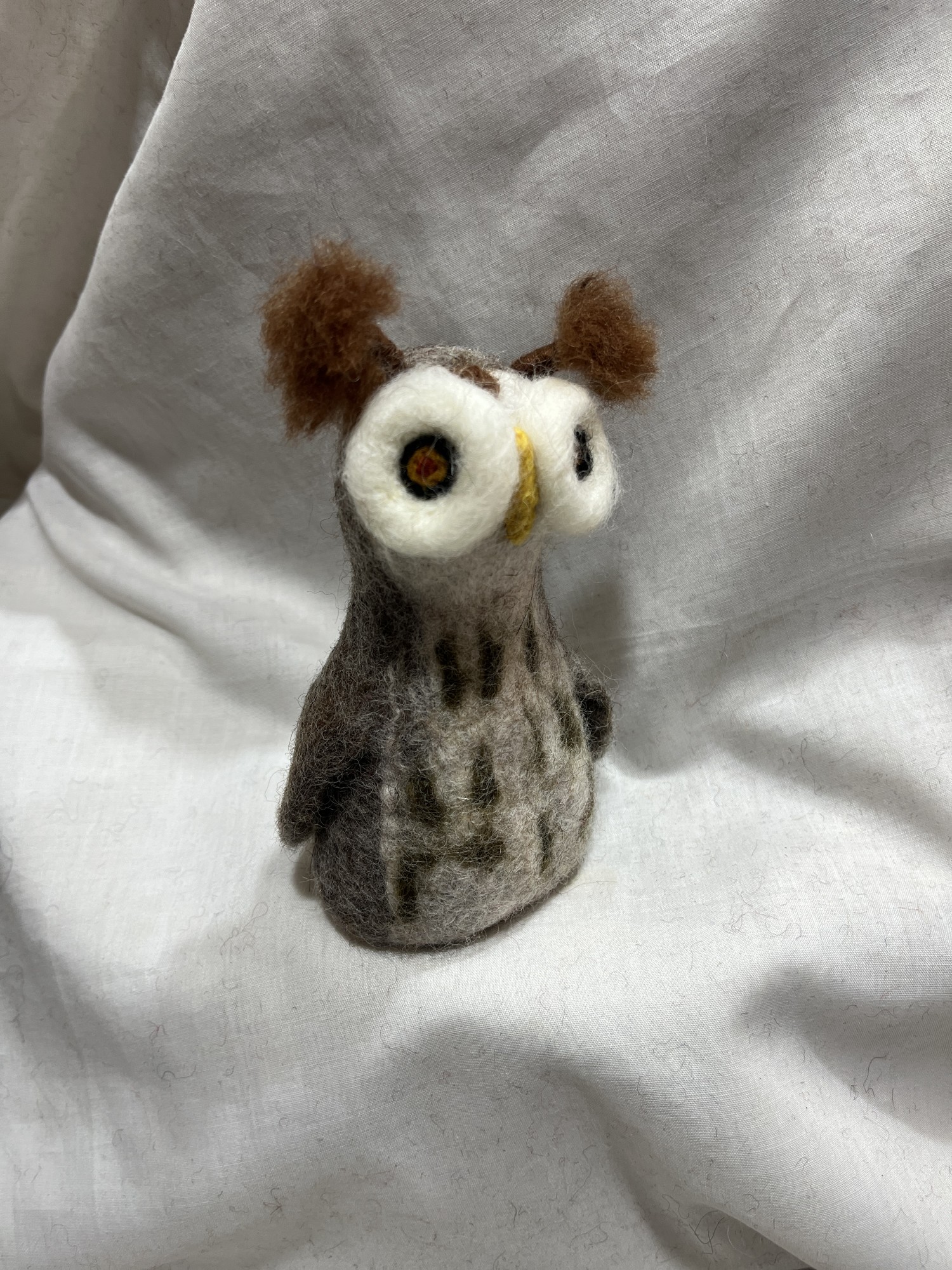Eierwärmer 'Eule' aus Filz, braun, H 14 cm, Ø 8 cm zu 9,80